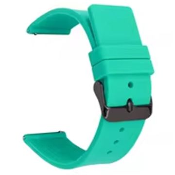 Garmin Venu 3S / Venu 2S / Mi Watchstrap Ersatz 18mm Sport-Silikon-Armband mit schwarzer Schnalle - Cyan