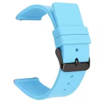 Garmin Venu 3S / Venu 2S / Mi Watchstrap Ersatz 18mm Sport-Silikon-Armband mit schwarzer Schnalle - Babyblau