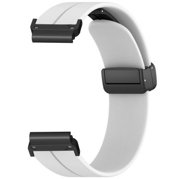 Garmin Fenix 7 / 6 / 5 22mm Armband Flexibles Silikonarmband mit Magnetschließe - Weiß