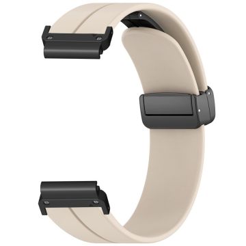 Garmin Fenix 7 / 6 / 5 22mm Armband Flexibles Silikonarmband mit Magnetschließe - Weinlese Weiß