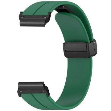 Garmin Fenix 7 / 6 / 5 22mm Armband Flexibles Silikonarmband mit Magnetschließe - Armeegrün