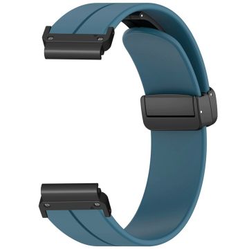 Garmin Fenix 7 / 6 / 5 22mm Armband Flexibles Silikonarmband mit Magnetschließe - Cyan