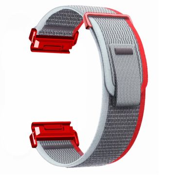 Garmin Fenix 7 / Fenix 6 GPS / Fenix 5 Trail Loop Armband Nylon Uhrenarmband - Rot/Grau + Rot