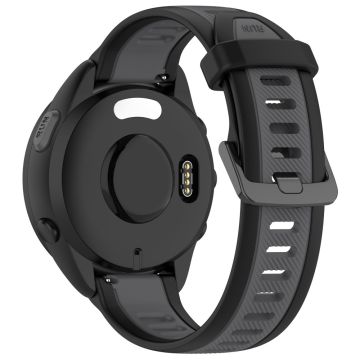 Huawei Watch GT 4 41mm / Garmin Venu 3S Silikon Uhrenarmbänder Dual-Color 18mm Textured Strap - Schwarz + Dunkelgrau