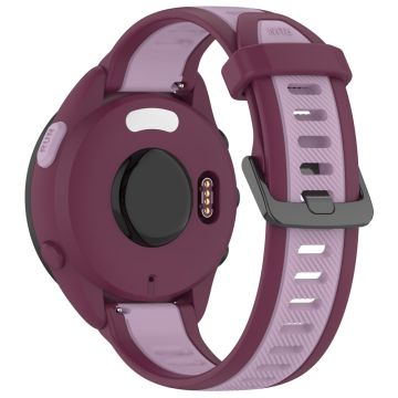 Huawei Watch GT 4 41mm / Garmin Venu 3S Silikon Uhrenarmbänder Dual-Color 18mm Textured Strap - Dunkelviolett + Hellviolett