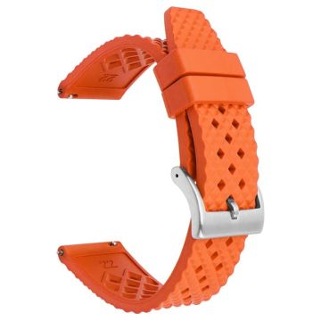 Huawei Watch GT 3 42mm / GT 3 Pro 43mm Uhrenarmband 20mm Fluorkautschukarmband - Orange + Silberne Schnalle