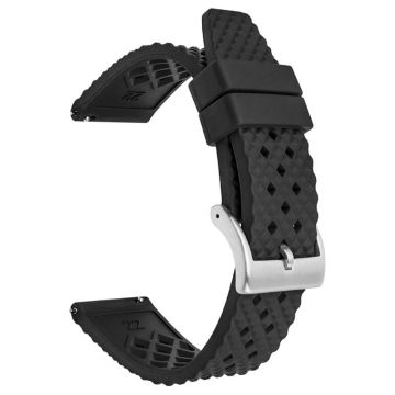 Garmin Venu 3S / Watch GT 4 41mm Ersatz-Uhrenarmband 18mm Fluorkautschuk-Uhrenarmband - Schwarz + Silberne Schnalle