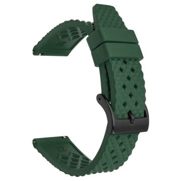 Garmin Venu 3S / Watch GT 4 41mm Ersatz-Uhrenarmband 18mm Fluorkautschuk-Uhrenarmband - Dunkelgrün + Schwarze Schnalle