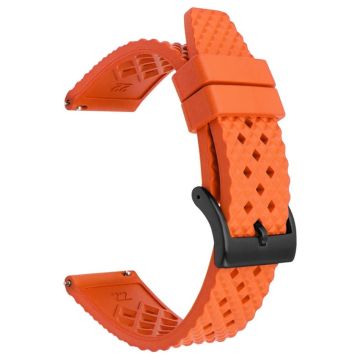 Garmin Venu 3S / Watch GT 4 41mm Ersatz-Uhrenarmband 18mm Fluorkautschuk-Uhrenarmband - Orange + Schwarze Schnalle