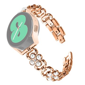 Samsung Galaxy Watch 42mm Edelstahlband Vierblättriges Kleeblatt Design Uhrenarmband - Roségold