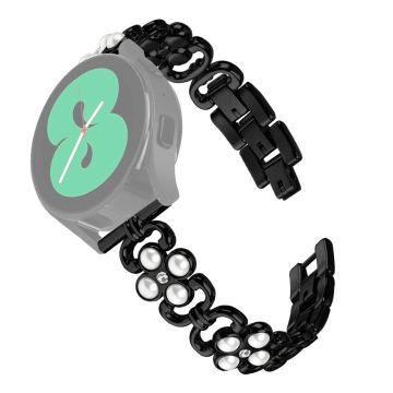 Samsung Galaxy Watch 42mm Edelstahlband Vierblättriges Kleeblatt Design Uhrenarmband - Schwarz