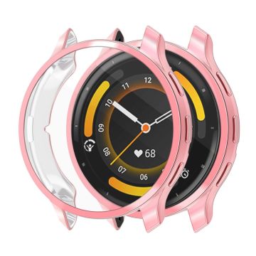 ENKAY HAT PRINCE Garmin Venu 3S Full Cover Uhrengehäuse Galvanik Flexibler Rahmen mit Bildschirmfolie - Pink