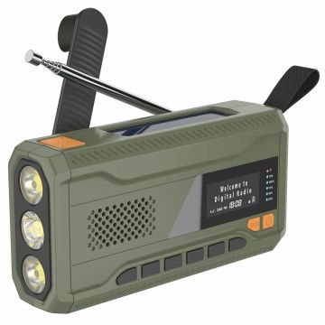 Tragbares Solar Power Handkurbel DAB FM Radio Taschenlampe mit 4500mAh Power Bank