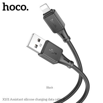 X101 Assistant silicone charging data cable iP Black