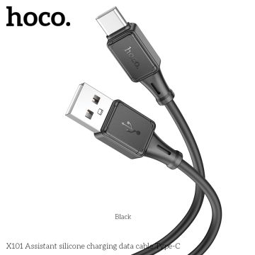 X101 Assistant silicone charging data cable Type-C - black