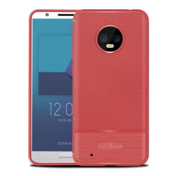 Motorola Moto G6 Litschi Textur Hülle - Rot