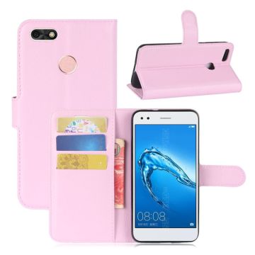 Huawei P9 Lite Mini Litschi Textur PU Leder Klapphülle - Rosa