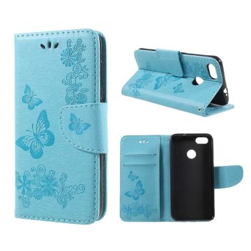 Butterfly Huawei P9 Lite Mini Leder hülle - Blau