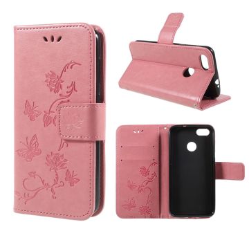 Butterfly Huawei P9 Lite Mini Leder hülle - Rosa