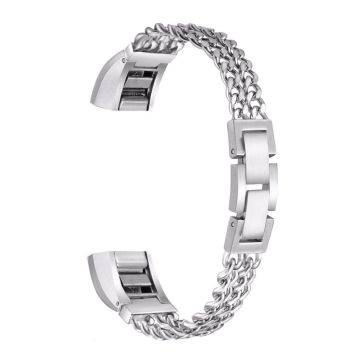 Fitbit Alta dual chain 316L dual chain Edelstahlarmband - Silber