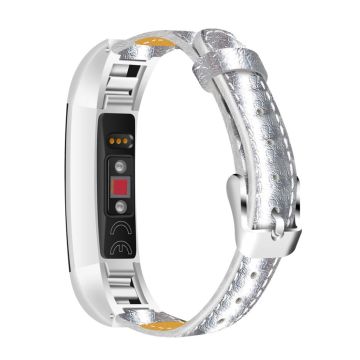 Fitbit Alta echt Lederarmband - Silber