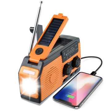 Multifunktionales Handkurbel AM/FM Notfallradio Solarbetriebene SOS-Taschenlampe