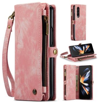 CaseMe Samsung Galaxy Z Fold4 brieftasche mit Reißverschluss - Rosa