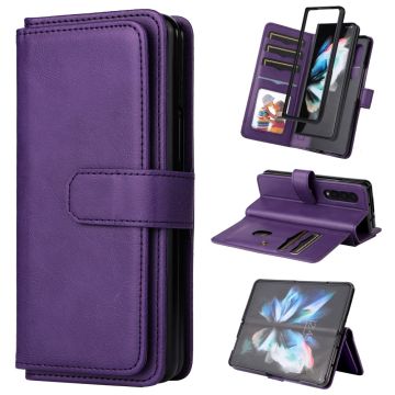 10- Schlitze Geldhülle für Samsung Galaxy Z Fold4 - Violett