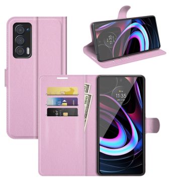 Klassische Motorola Edge (2021) Flip Hülle - Rosa