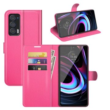 Klassische Motorola Edge (2021) Flip Hülle - Rosa