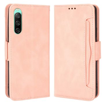 Modern-styled Leder Brieftasche Hülle für Sony Xperia 10 V - Rosa