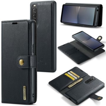 DG.MING Sony Xperia 10 V 2-in-1 brieftasche hülle - Schwarz