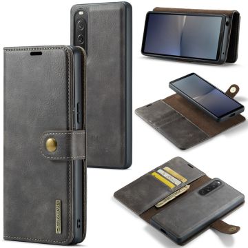 DG.MING Sony Xperia 10 V 2-in-1 brieftasche hülle - Grau