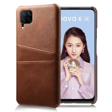 Dual Card Huawei P40 Lite / Huawei Nova 6 SE-handyhülle - Kaffee