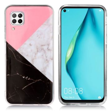 Marble Design Huawei P40 Lite / Huawei Nova 6 SE handyhülle - Rosa / Weiß / Schwarzer Marmor