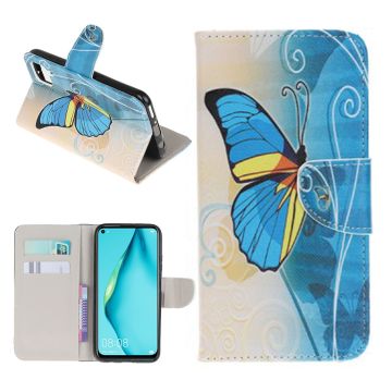 Wonderland Huawei P40 Lite / Huawei Nova 6 SE flip hülle - Blaue Schmetterlinge