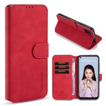 DG.MING Huawei P40 Lite / Huawei Nova 6 SE Retro Hülle - Rot