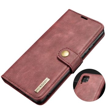 DG.MING Huawei P40 Lite / Huawei Nova 6 SE 2-in-1 brieftasche hülle - Weinrot