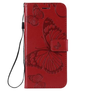 Butterfly Huawei P Smart 2019 Leder hülle - Rot