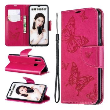 Butterfly Huawei P Smart 2019 Leder hülle - Rosa