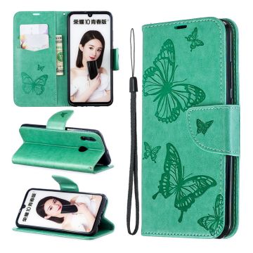 Butterfly Huawei P Smart 2019 Leder hülle - Grün