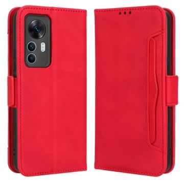 Moderne Leder Geldhülle für Xiaomi 12T / Xiaomi 12T Pro / Xiaomi Redmi K50 Ultra - Rot