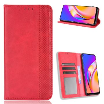 Bofink Vintage Oppo Reno5 F / Oppo F19 Pro / Oppo A94 Leder hülle - Rot