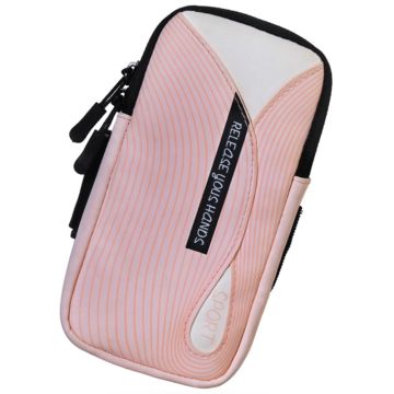 Universelle Leder-Armbandtasche für 6,8 Zoll Handy - Pink