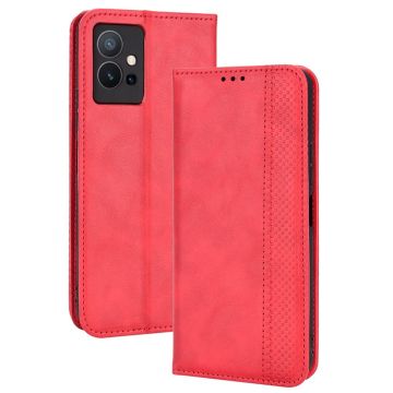 Bofink Vintage Vivo T1 5G / Vivo Y75 5G / Vivo Y55 5G Leder hülle - Rot