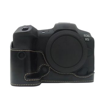 Canon EOS R5 / R6 Leder-Halbschale - Schwarz