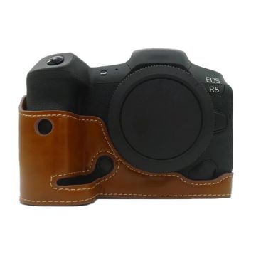 Canon EOS R5 / R6 Leder-Halbschale - Braun