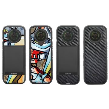 2Pcs SUNNYLIFE Insta360 X3 süßes Muster Aufkleber - Graffiti / Carbon Fiber