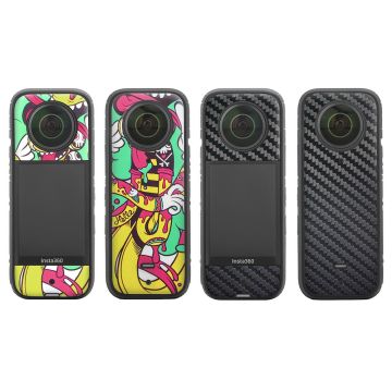 2Pcs SUNNYLIFE Insta360 X3 süßes Muster Aufkleber - Hip-Hop / Carbon Fiber