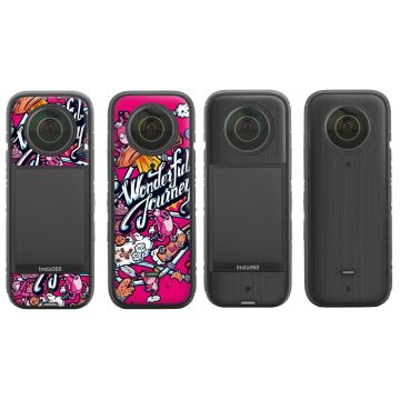 2Pcs SUNNYLIFE Insta360 X3 süßes Muster Aufkleber - Hilarity / Gebürstet